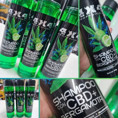 Shampoo 4x4 Para Crecimiento De Cabello Con Bergamota