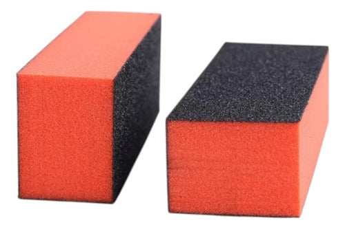 10 Limas Uñas Pulidor De Bloque Buffer Naranja