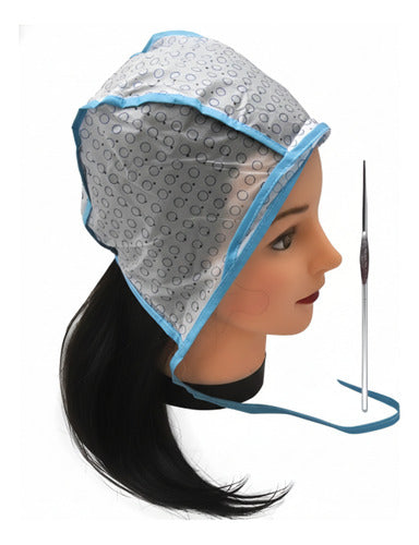6 Pcs/kits Gorro Para Mechas,cepillar,aguja,teñir El Cabello Azul