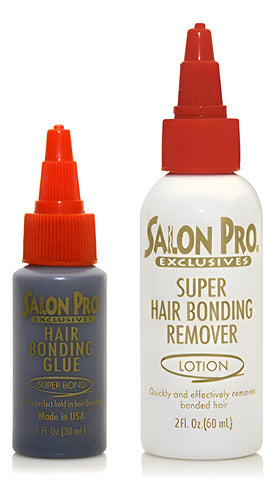 Salon Pro Kit Duo Latex Y Removedor Extensiones De Cabello Negro