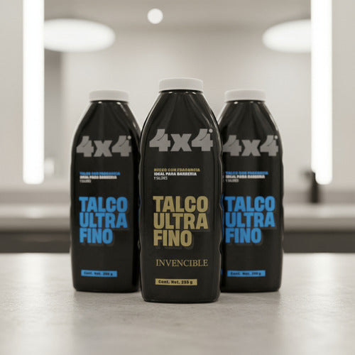 3 Piezas Talco Ultrafino Barberia Estetica Buen Olor 4x4 Pro