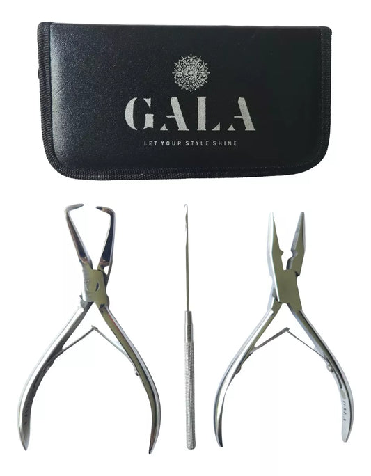 Kit Pinzas Aplicacion De Extensiones Grapa Anillas 3 Piezas