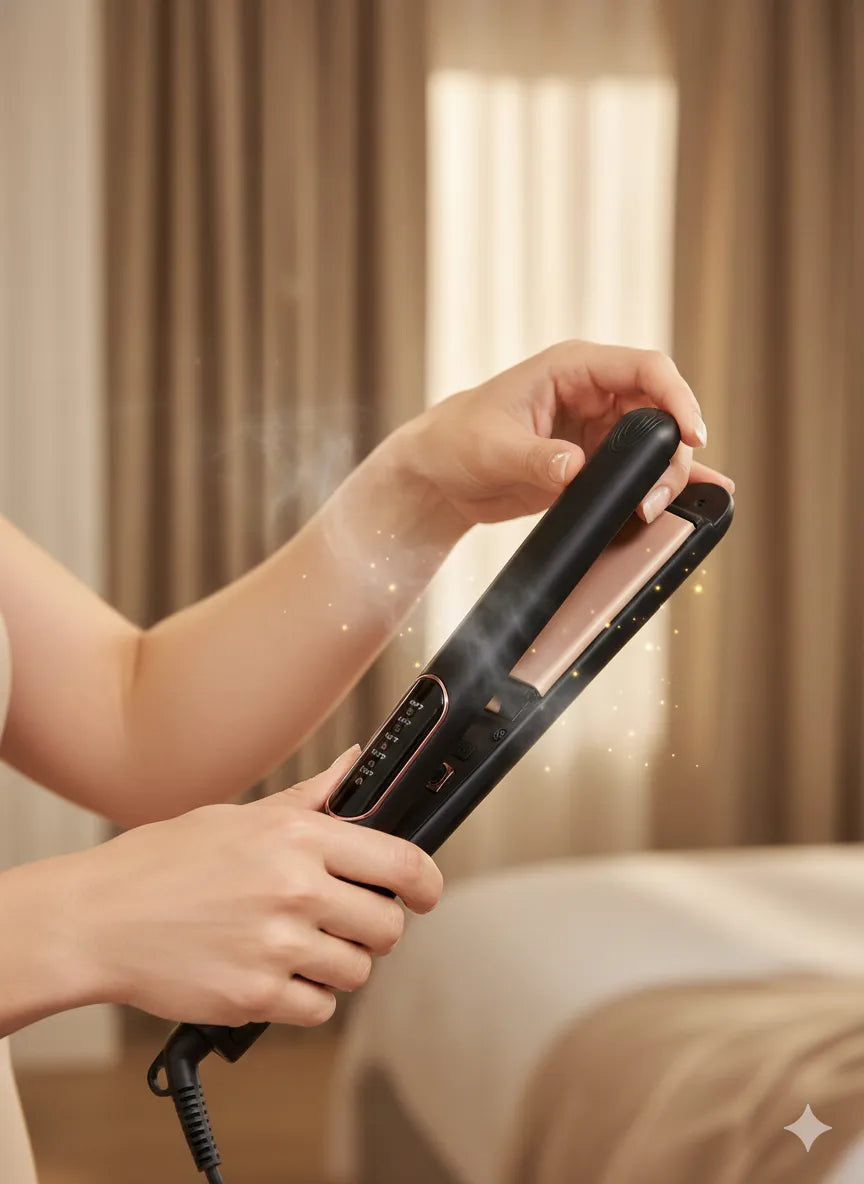 Plancha Profesional Para Cabello Placas Cerámica Negro