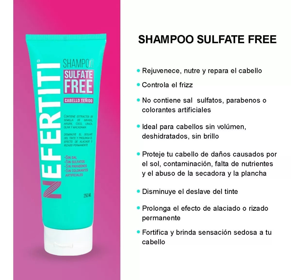 Shampoo Sin Sal Para Cabello Teñido Libre De Parabenos 300ml