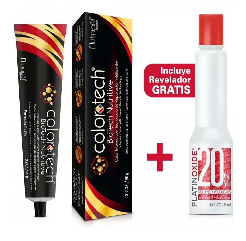 Tinte Color Tech Nutrapel 90 G + Peróxido 135 Ml De 20 Vol