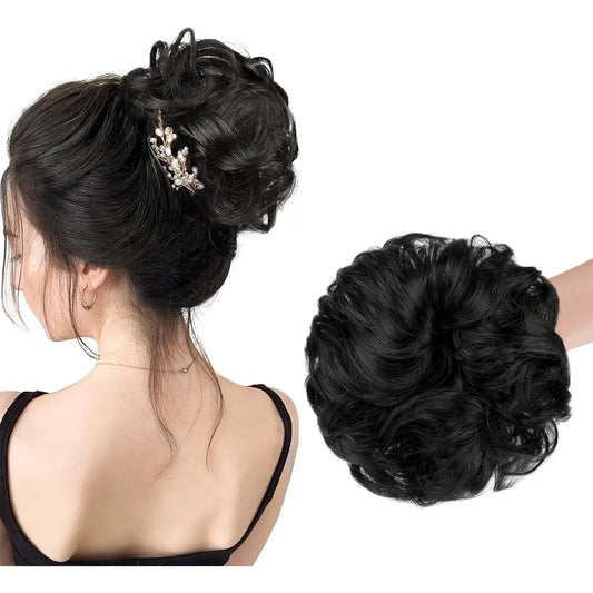 Chongos Postizos Cabello Moño Pelo Desordenado Postizo