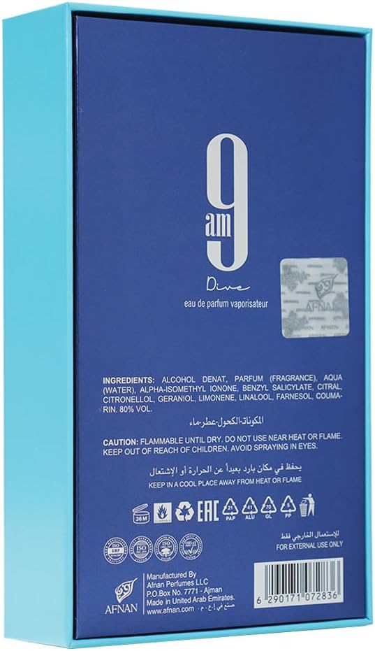 Afnan 9Am Dive Agua de Perfume 100 ml Unisex