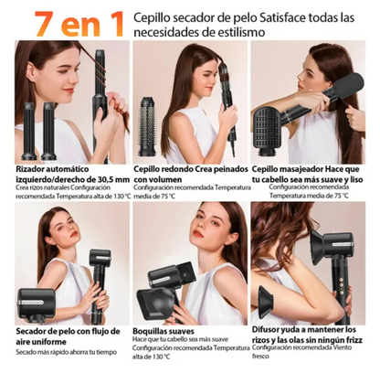 7 En 1 Cepillo De Secador Profesional Iones Cerámica 11wrpm
