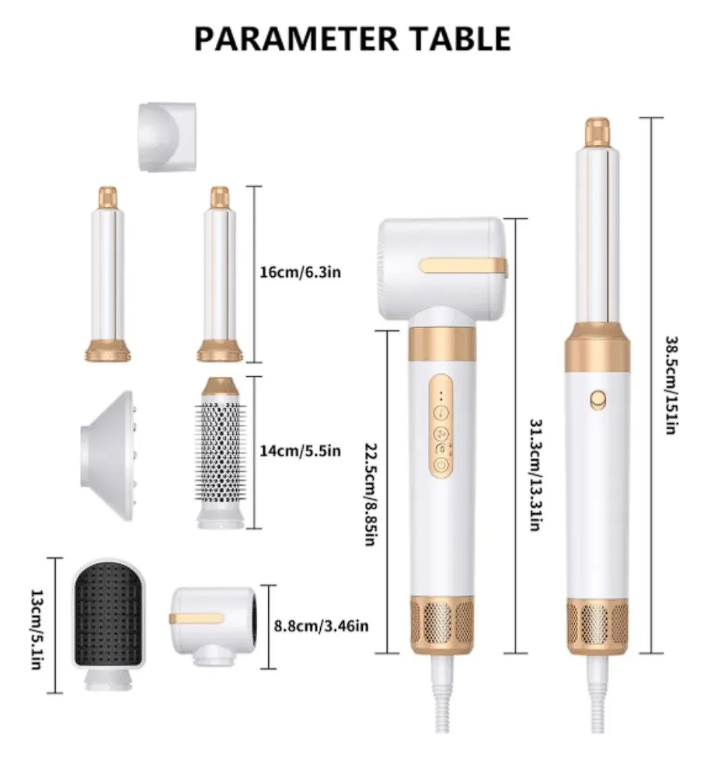 7 En 1 Cepillo De Secador Profesional Iones Cerámica 11wrpm