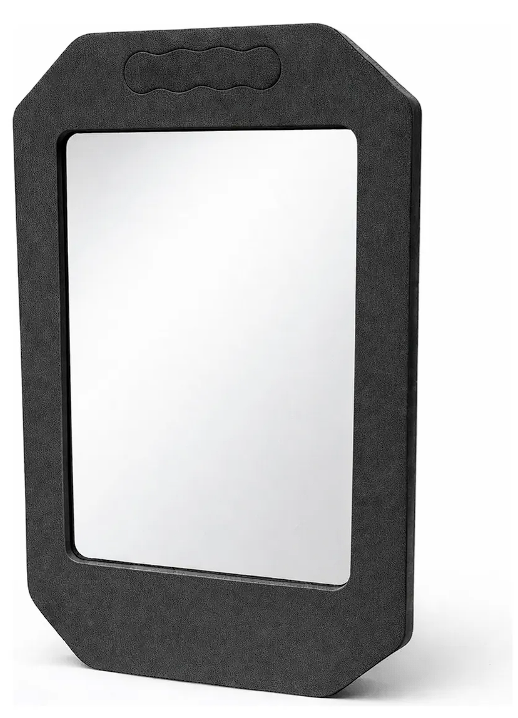 Espejo Rectangular Marco Negro Estética Barbería