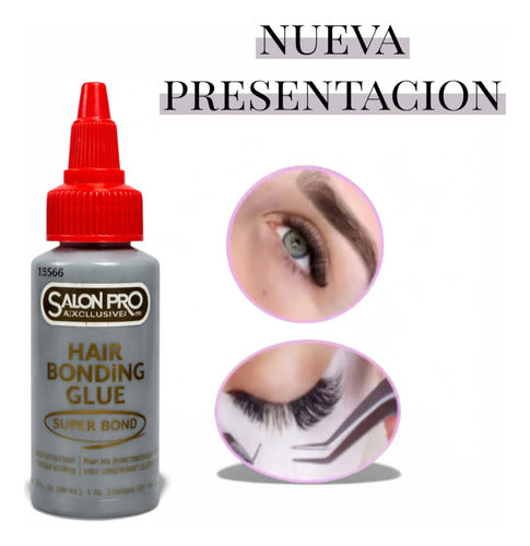 2 Pegamentos Latex Salon Pro Extensiones Naturales Pestañas Negro