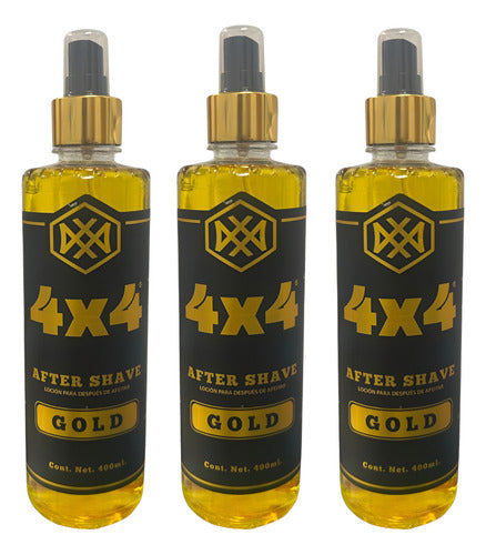 Loción Para Después Afeitar 4x4 Gold 300ml 3 Pack