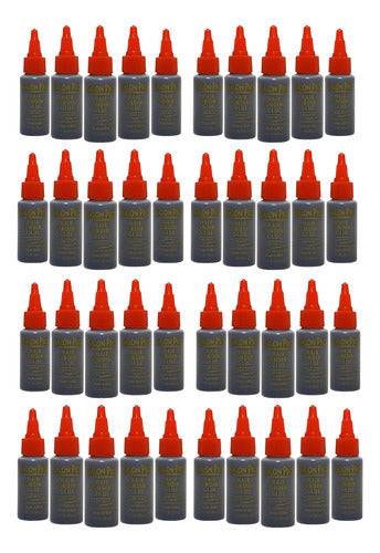 40 Pz Pegamento Salon Pro Para Extensiones Cabello Y Pestaña Negro