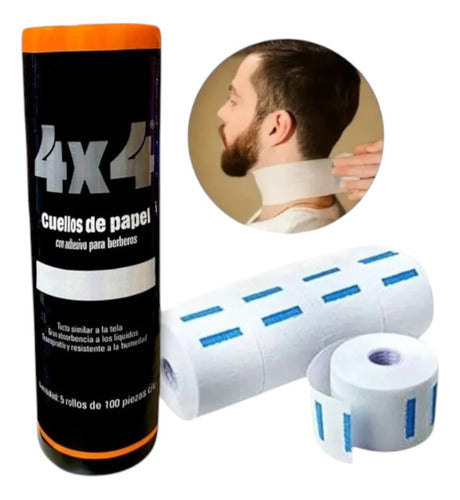 Papel Cuellero Desechable Barberia Estilismo Blanco 4x4