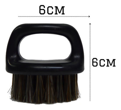 2 Cepillo Barba Con Agarradera Anillo Barberia Corte Chico Color Negro