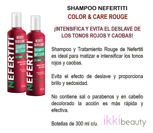 Shampo Matizador Y Tratamiento Nefertiti Color&care Rouge