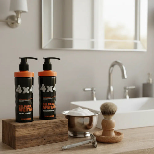 2 Pzas De Gel Para Afeitar 4x4 Aroma Citricos  De 485 Gr C/u