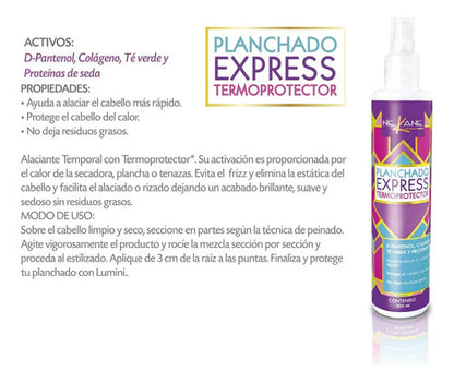 Termo Protector Nekane Planchado Express Alaciador De Cabello