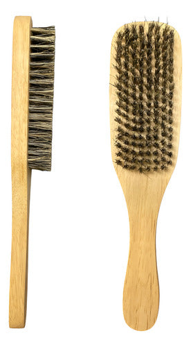 Cepillo Barbero Cerdas Natural De Madera Marrón