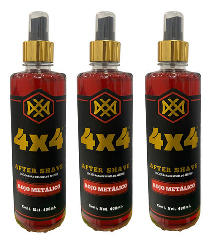 Locion Para Después Afeitar 4x4 Rojo Metálico 300ml 3 Pack Rojo