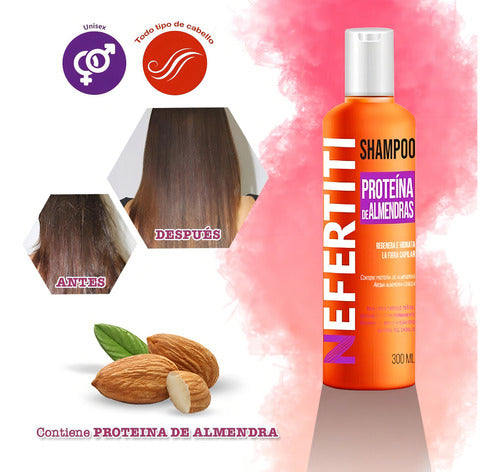 Shampoo Nefertiti Con Almendra Para Cabello Teñido 300ml