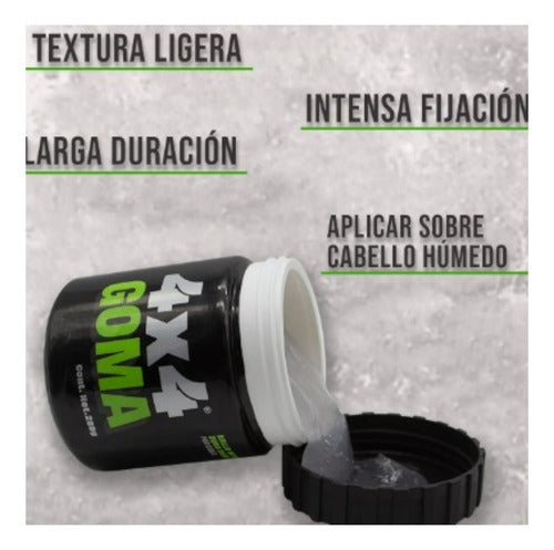 Kit Gel Para Cabello Profesional 4x4 + Goma Max Fijacion