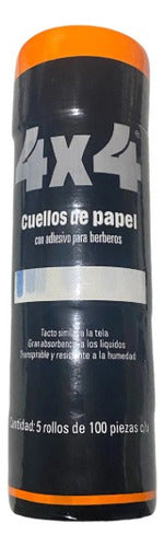 Papel Cuellero Desechable Barberia Estilismo Blanco 4x4