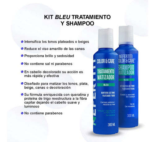 Shampoo Matizador Y Tratamiento Para Platinar Canas Y Mechas