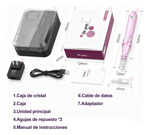 Dermapen M7 Metálico Alámbrico Recargable Mas 2 Cartuchos