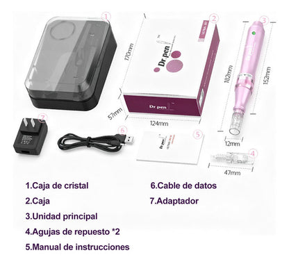 Dermapen M7 Metálico Alámbrico Recargable Mas 2 Cartuchos