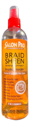 Salon Pro Spray Brillo Para Trenza Africana,extension 355 Ml Argan Oil