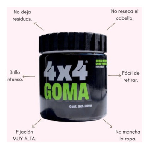 3 Gomas Para Cabello 4x4 Profesional Tarro 280g Envío Gratis