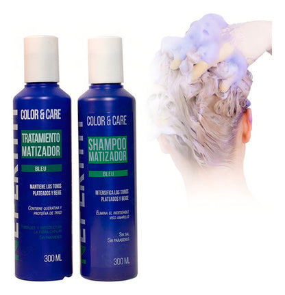 Shampoo Matizador Y Tratamiento Para Platinar Canas Y Mechas