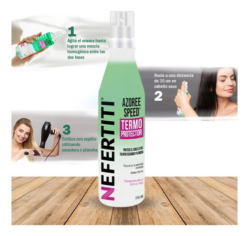 Tratamiento Termoprotector Nefertiti Azoree Speed Anti Frizz 250ml