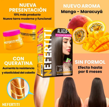 Alaciado Permanente Sin Formol Con Queratina Crema Nefertiti
