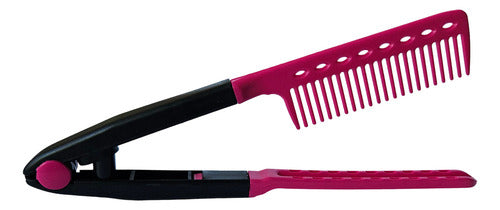 Peine Para Alisar El Cabello Con Plancha O Alisadora Color Rosa Chicle