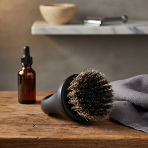 Cepillo Para Barba Y Cabello Con Agarradera Anillo Negro Negro