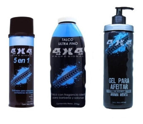 Gel Para Afeitar + Enfriador De Maquinas + Talco Ultra 4x4