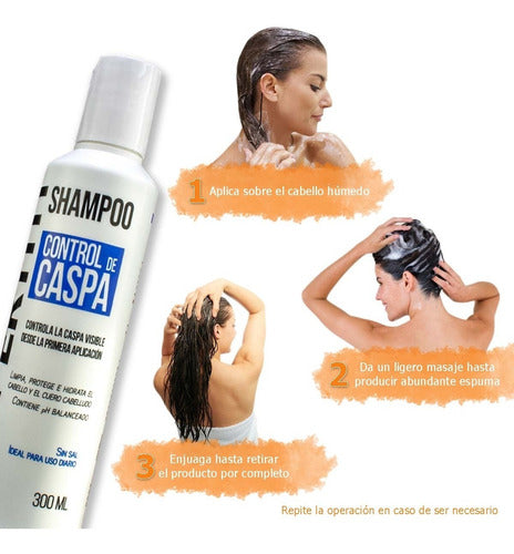 Shampoo Sin Sal Para Control De Caspa Nefertiti 300ml