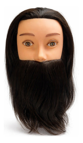 Modelo De Barba Simulador De Barba Con Cabeza De Maniquí Cafe Obscuro