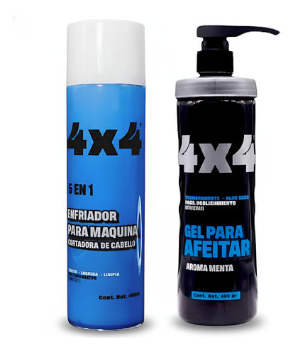 Gel Rasurar Menta 4x4 Profesional + Spray Enfriador 4x4