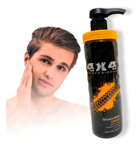 Gel Para Afeitar Transparente Fácil Deslizamiento 4x4 485 Ml Aroma Cítrico