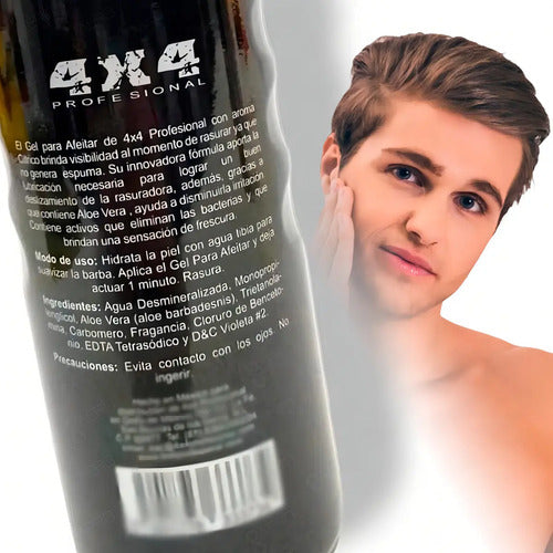 Gel Para Afeitar Transparente Fácil Deslizamiento 4x4 485 Ml Aroma Cítrico