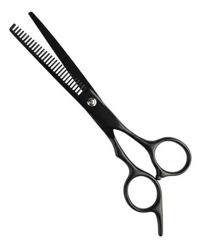 Tijera Degrafiladora Profesional Entresacar Cabello Negro Negro