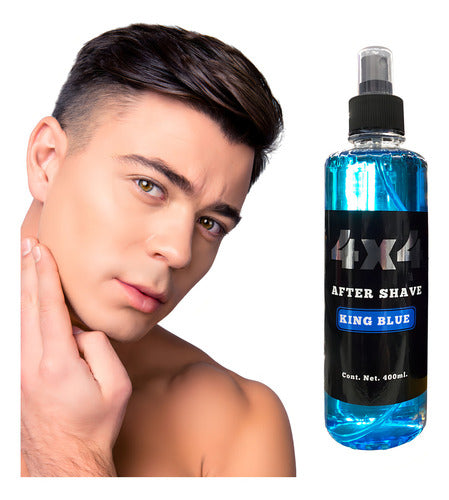 Loción Después De Afeitar Aftershave King Blue 4x4 400ml