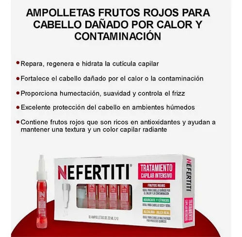 Nefertiti Ampolletas Alcalina - Frutos Rojos 10 X 20ml