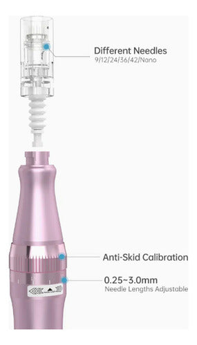 Dermapen M7 Metálico Alámbrico Recargable Mas 2 Cartuchos