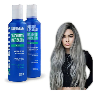 Kit Shampoo Y Tratamiento Matizador 300ml Nefertiti