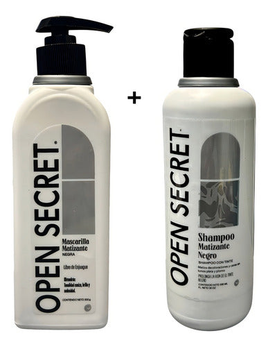 Shampoo Y Mascarilla Matizante Negro Open Secret 300ml C/u