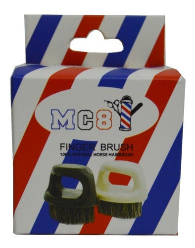 2 Cepillo Barba Con Agarradera Anillo Barberia Corte Chico Color Negro